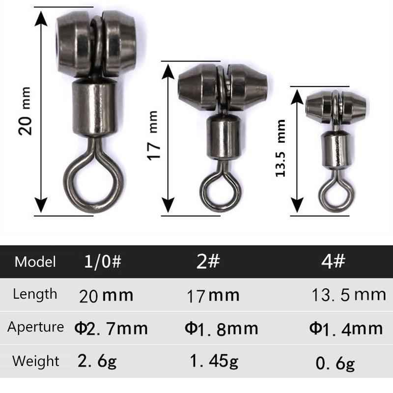 10Pcs Fishing Swivels 3-Way Copper Fishing Connector Saltwater Fishing Rolling Bearing Swivel Hook For Carp Tackle Accessories