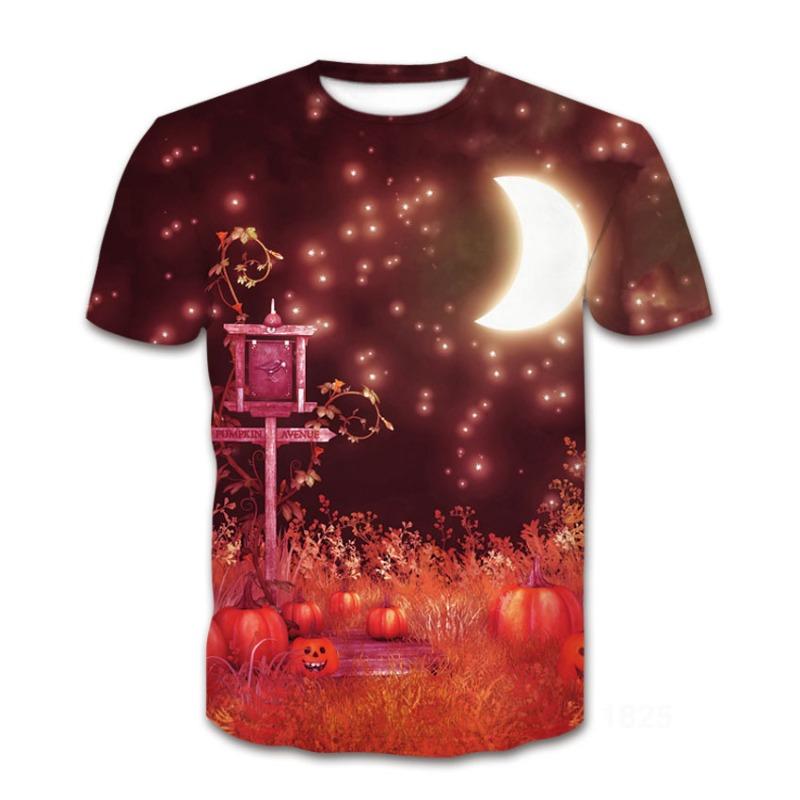 Summer Sports 3D Digital Printing Pumpkin Lantern Series Theme T-shirt Men's Short Sleeve