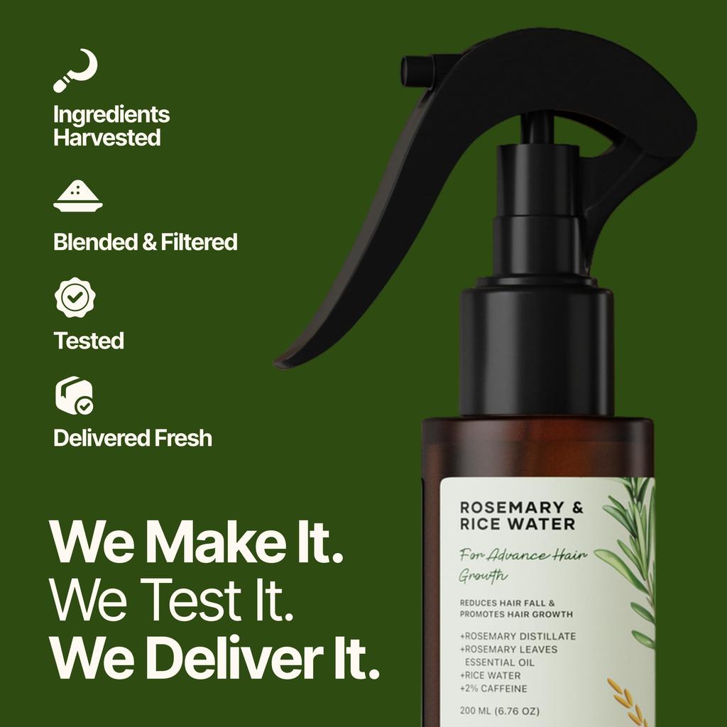 MYHERB Rosmarinwasser Haarspray (200 ml) | 100% rein natürlich und original | Rosmarin Haarspray | Haarspray für Haarwachstum, Hilft, Haarausfall zu reduzieren, Str