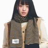 COQUET CLASSIC KNIT STRIPE MUFFLER BLACK