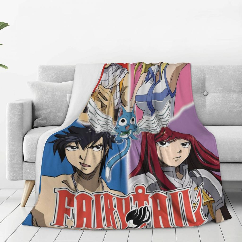 Fairy Tail Blankets Soft Warm Flannel Throw Blanket Cover for Bed Living Room Picnic Travel Home Sofa