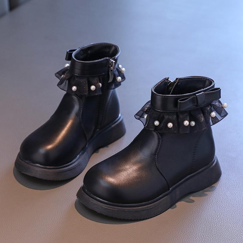 Spring Autumn Kids Shoes Boots for Girl Lolita Style Princess Ankle Boots Fashion Versatile Children Causal Leather Boots New