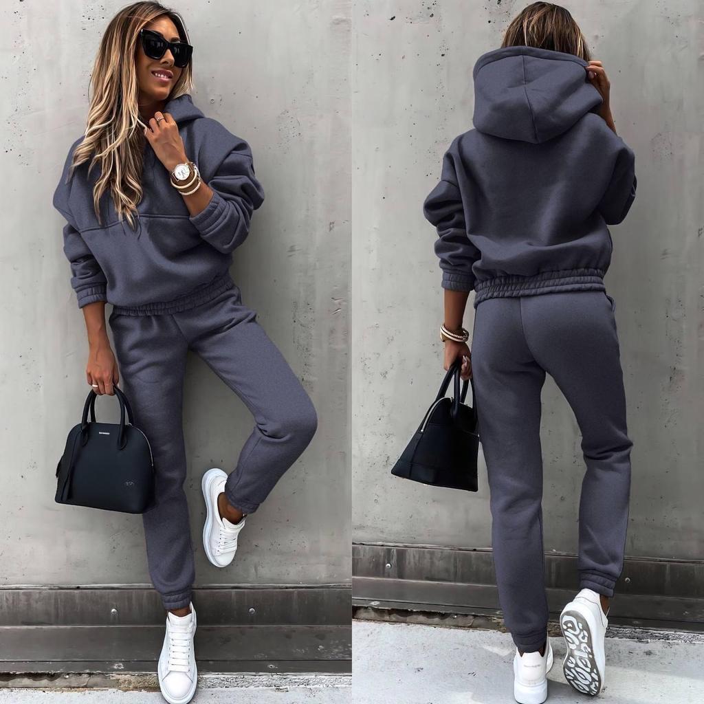 Autumn and Winter Women'S Fashion Casual Sweatshirt Set, European and American Style