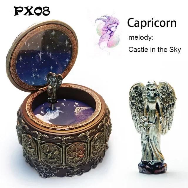 Rotating Vintage Music Box With Constellations Goddess Mechanism Musical Box Signs Of The Zodiac Gift for Birthday Christmas