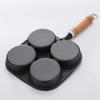 Cast Iron Four-Hole Non-Stick Breakfast Pan for Eggs, Burgers, and Dumplings