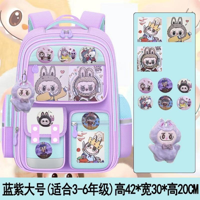 School Bag, New Girls, Primary School Students, Grade 13.6 Children's Burden Reduction Spine Protection, Waterproof Capacity Backpack