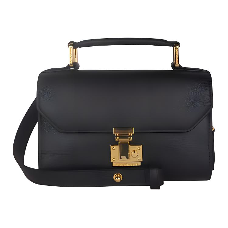 Emporio Armani Gouden Metalen Accessoires Leren Schouder Crossbody Handtas Reguliere Dameshandtas Zwart Y4R565-YQ13X-80647 Basic Set (Bag+Dust Bag)
