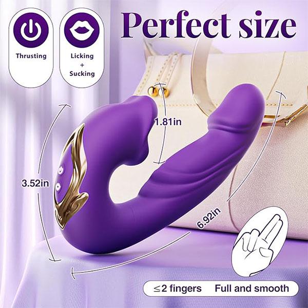 Vibrátor G-bodu Dildo Narážející vibrátor Dámské sexuální hračky 7 Narážejících & Vibračních & Lízacích režimů Jazyk Stimulace klitorisu Narážející dildo pro ženy