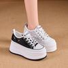 Little white shoes women's 2025 spring new sequined mesh breathable casual shoes versatile thick sole inner height increase 10CM women's shoes