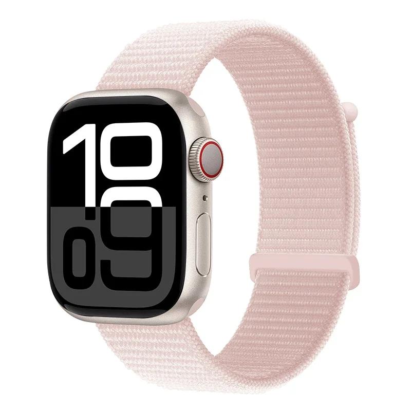 Laço de Nylon para Pulseira Apple Watch 46mm 45mm 44mm 49mm 46mm 40mm 41mm 38mm 42mm Correa Pulseira iWatch Série 6 Se 7 8 9 10 11 ultra1/2/3 pulseira
