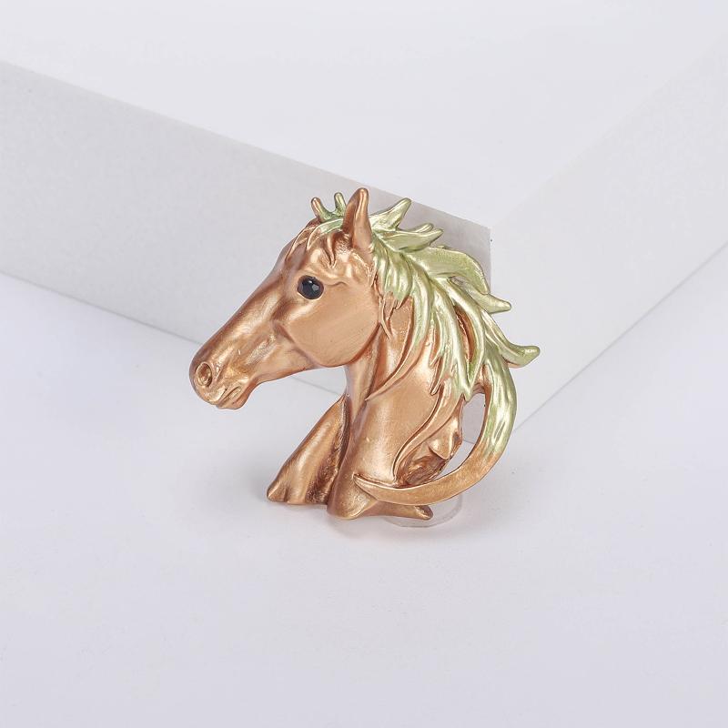 Creative Unique Horse Head Brooch Fashionable And Rxquisite Suit And Overcoat Accessory Simple And Elegant