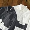 Japanese Style Workwear Men Tops Spring/Autumn Casual Long Sleeve Pure Cotton Loose Shirt Stitching Youth Popular Shirts with Pocket