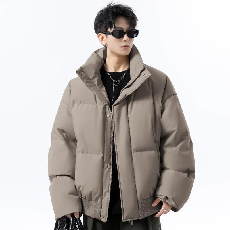 Winter Men Cotton-Padded Jacket Men Parkas Thick Warm Coat Mens Stand Collar Casual Parka Women Fashion New Streetwear Outerwear