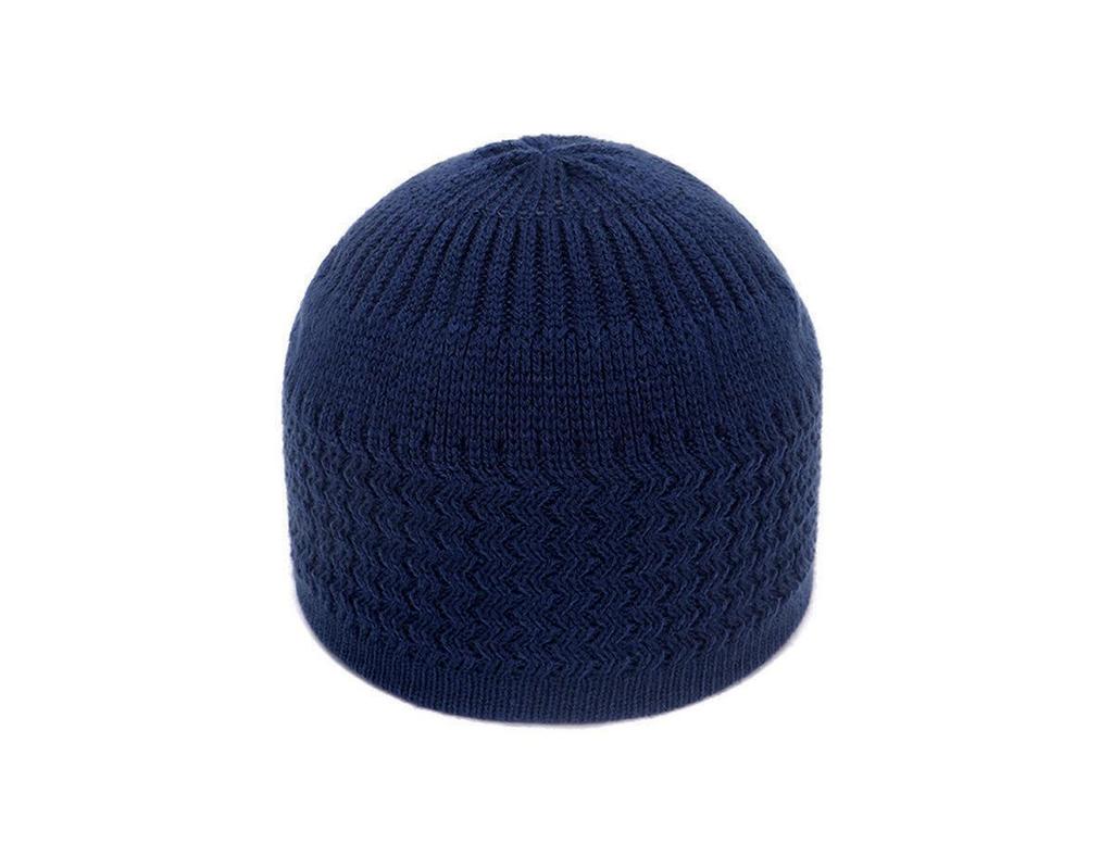 Unisex Ripple Knit Wool Skullcap