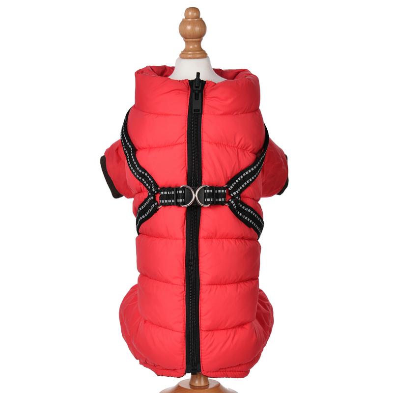 Dog Clothes Harness Winter Jacket Adjustable For Small Medium Dogs Cats Windproof Vest Waterproof Clothing Puppy Pet Jumpsuit