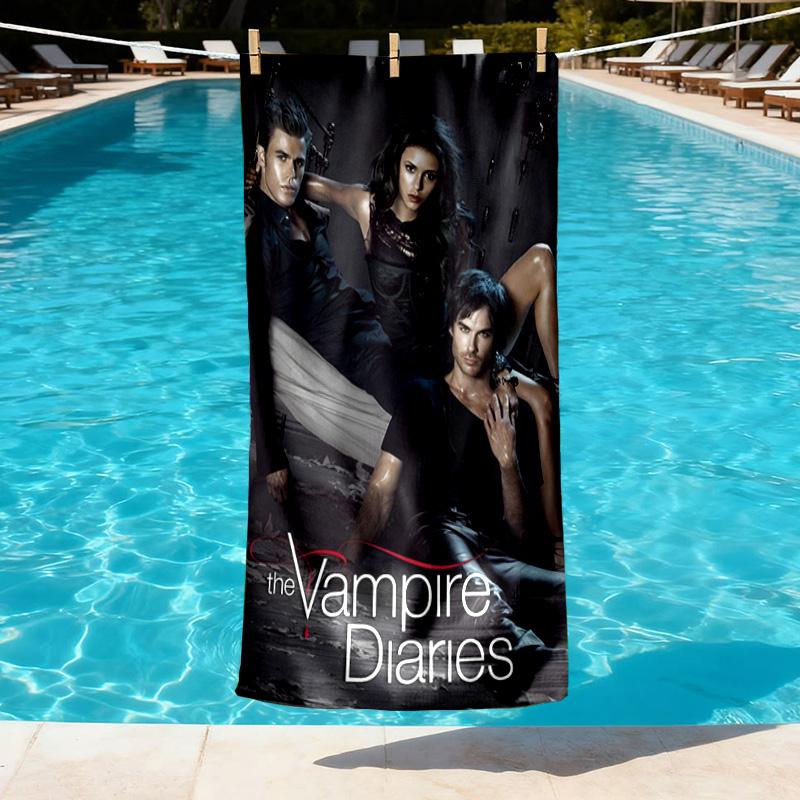 The Vampire Diaries Print Beach Towel Design, Soft, Lightweight. for Home Bathroom, Spa, Pool, Yoga, Surfing, Camping, Gift for Family, Friend