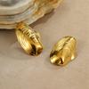 GEMCHIC Women's Gold Shell Earrings Vintage Pearl Studs Beach Vacation Jewelry Stainless Steel Statement Accessories