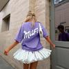 Dopamine Retro-Style Loose Fit Cotton T-Shirt with American and European Print