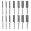 ABWR-16Pcs Wire Brush Set, Wire Bore Brush For Drill Impact Driver In 14 Sizes With Industrial Wire Brushes Durable