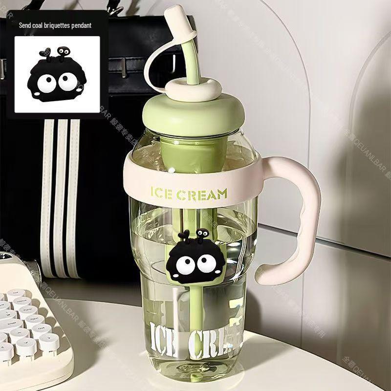 Lucky Belly Jumbo Water Bottle with Tea Infuser, Straw, High-Value Handle, and Convenient Ice Holder