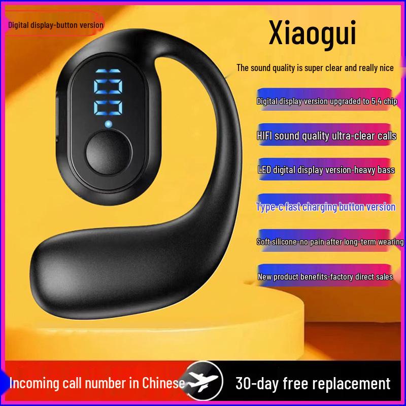 Single-Ear Bluetooth Headset with Display, Long Battery, Button Control, OWS Open-Ear Sports Wireless Headset