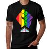 Lgbt (Fortschritt) Pride Flagge Mit Fäusterhebung T-Shirt Große Größe Einfaches T-Shirt