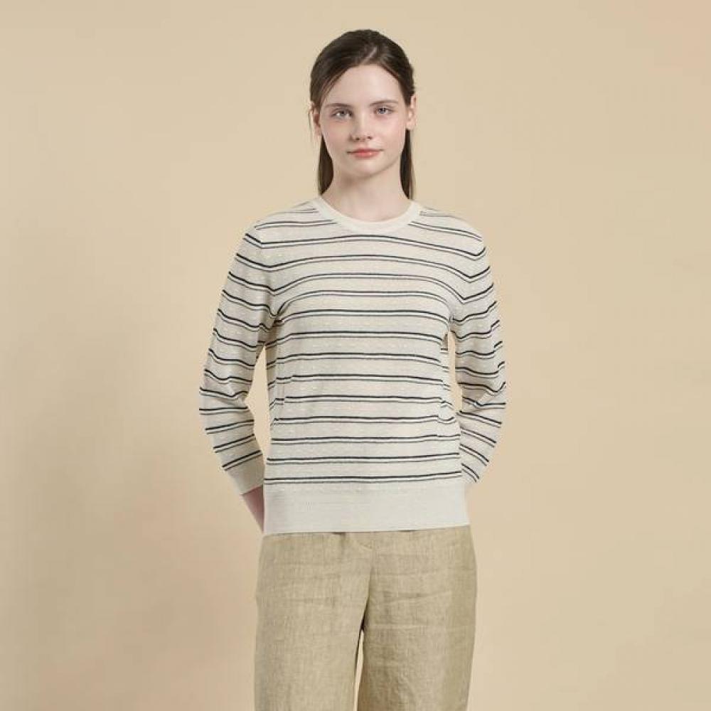Bcbg Stripe Pom Pom Knit B6m3k402 ivory (13)/55