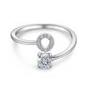 26 English A-Z Letters 925 Sterling Silver Ring Female Diamond Zircon Opening Adjustable Index Finger Ring Tail Ring
