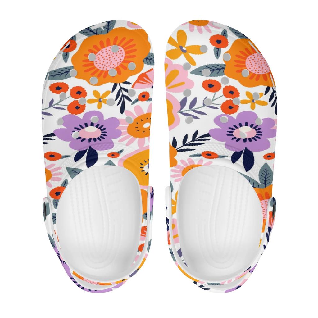 Allover Printed EVA Yard Clogs Unisex Lightweight Soft Slip On Garden Yard Home Bathroom Casual Walking Leisure Sandals Beach Wear