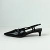 Fashion High Heels Women's Sandals 2025 Summer Elegant Black Pointed Toe Shallow Office Slingbacks Stiletto Chic Buckle Lady Mules Shoes