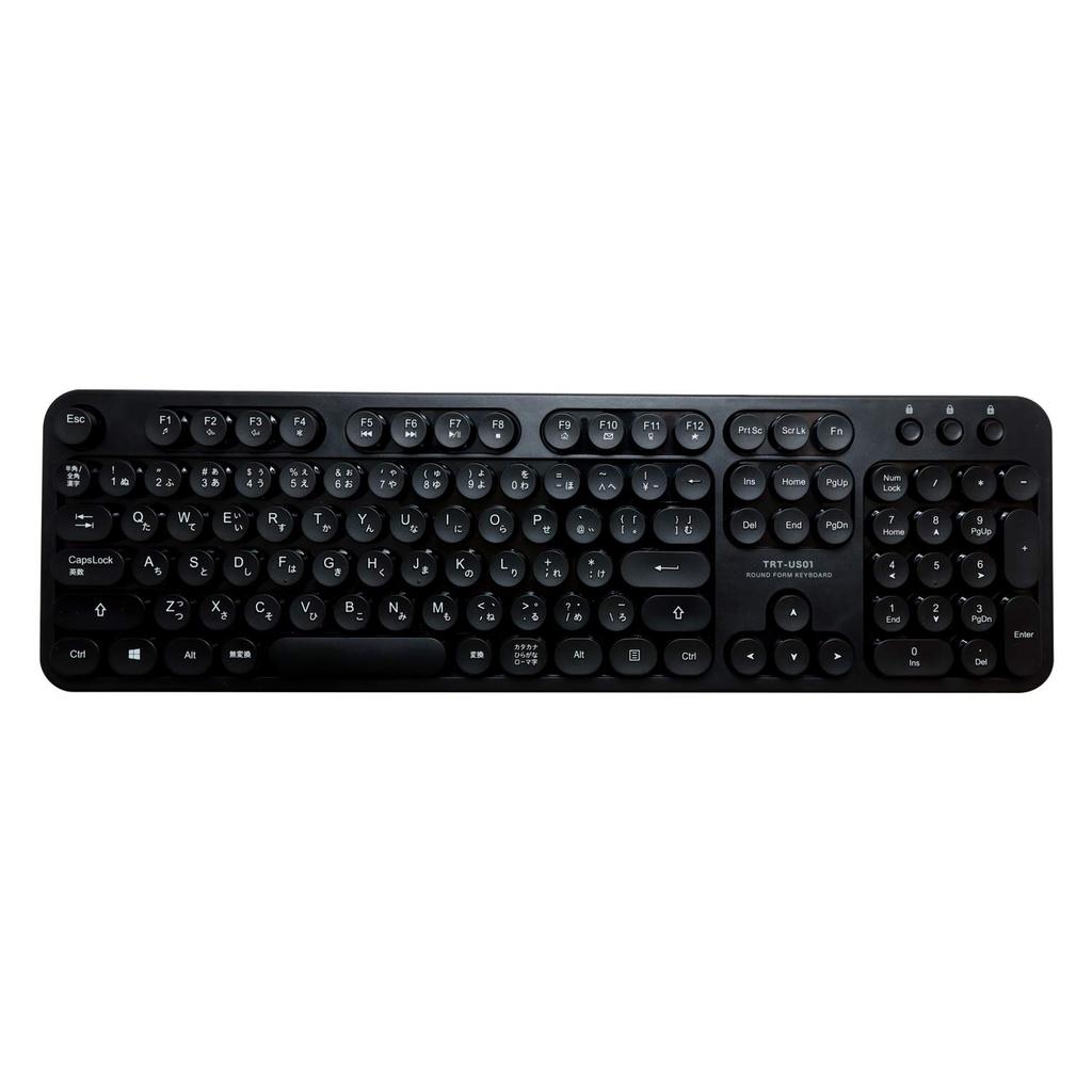 Miyoshi MCO Retro Design USB Keyboard, Black, TRT-US01BK