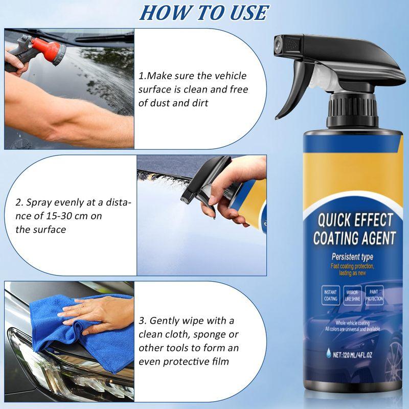 1/2pcs Car Coating Spray, Quick Effect Coating Agent, 2025 New Quickly Coat Car Wax, Car Scratch Wax Polish Spray Waterless Wash