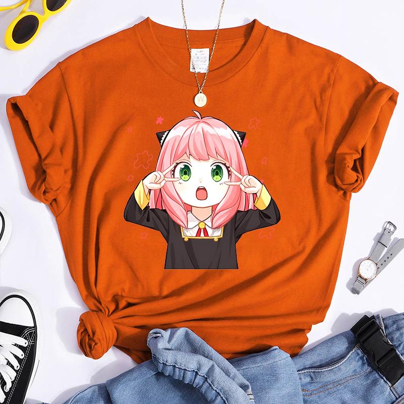 

New Anime Cute Anya Forger Print Short Sleeves Round Neck Men Woman T-Shirt Summer Casual Tees 4XL