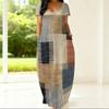 Breathable Round Neck Short Sleeve Plus Size Gown For Ladies Summer Casual Life