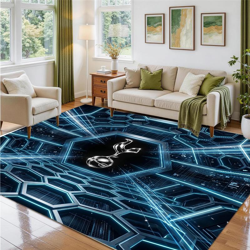 Tottenham Hotspur Design Crystal Velvet Rug Soft Decorative Mat for Bedroom Entrance