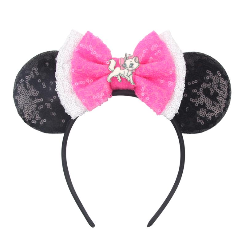 Nieuwste Mickey Mouse Oren Hoofdband Kid Adult Festival Party Pailletten Strik Haarband Vrouwen Baby Girl Party Haar Accessoires