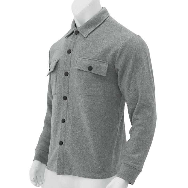 Autumn And Winter Solid Color Casual Fashion Jacket Men'S Corduroy Lapel Jacket New American Retro Multi Bag Workwear Jacket