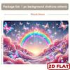 2D Flat Banner 1 Piece of Magical Rainbow Sky Background Polyester Wall Covering with Dreamy Butterfly and Star Designs