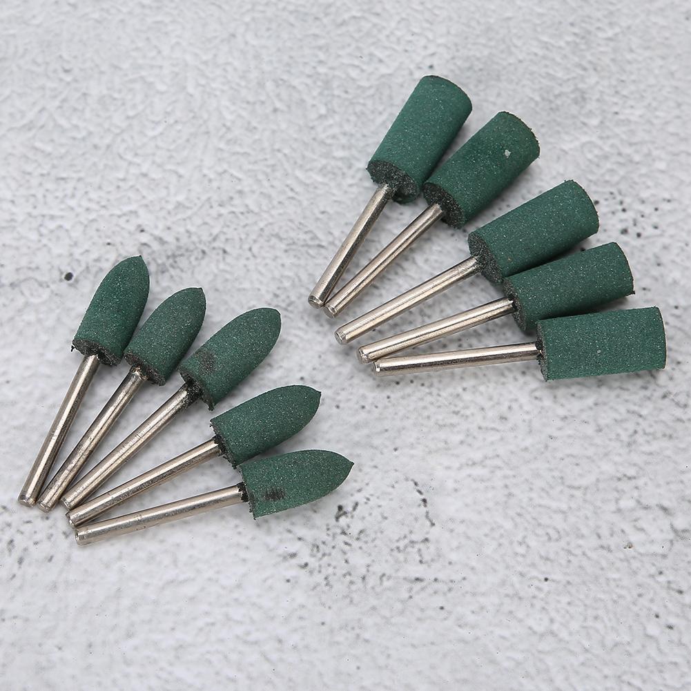 10Pcs Rubber Polishing Tool Buffing Wheel Head Jewelry Grinding Machine Accessory with Handle