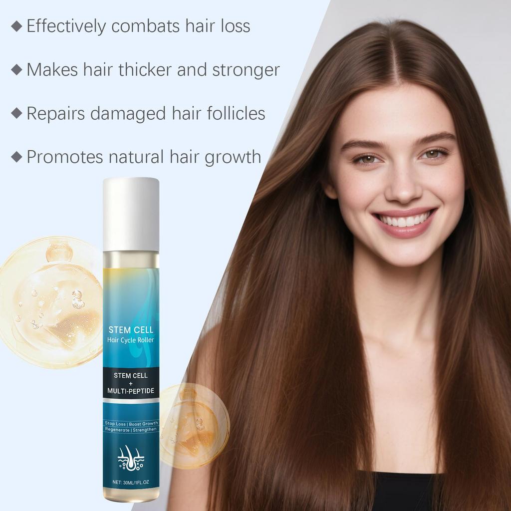 Gentle Scalp Nourishing Rollerball Essence, Daily Hair Care Oil for Scalp Massage & Smooth, Silky Hair