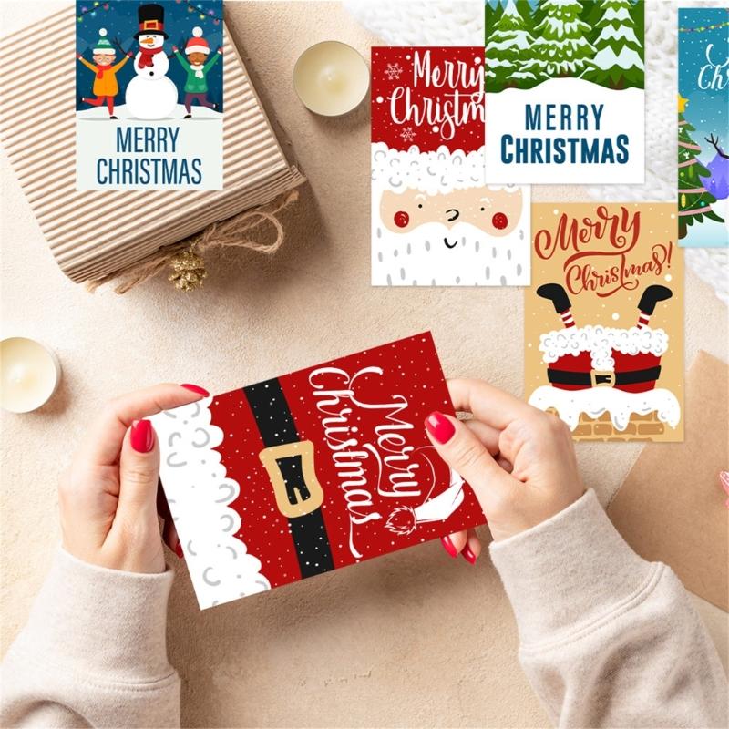 Sticker Christmas Card for Men Women Mom Dad Husband Wife Grandma Grandpa Son Daughter Greeting Santa Christmas Cards