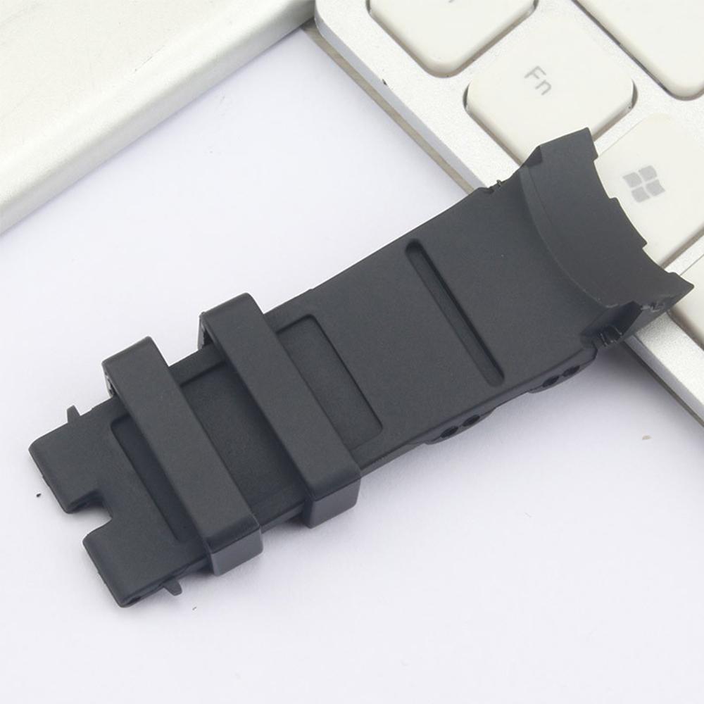1 Pair 26Mm Rubber Black Watch Band Strap For Invicta