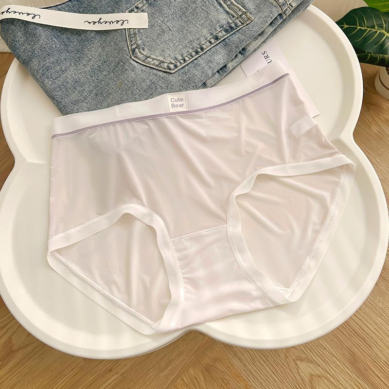 Ice silk seamless underwear women's summer thin women's mid-waist nude shorts quick-drying breathable thin briefs head