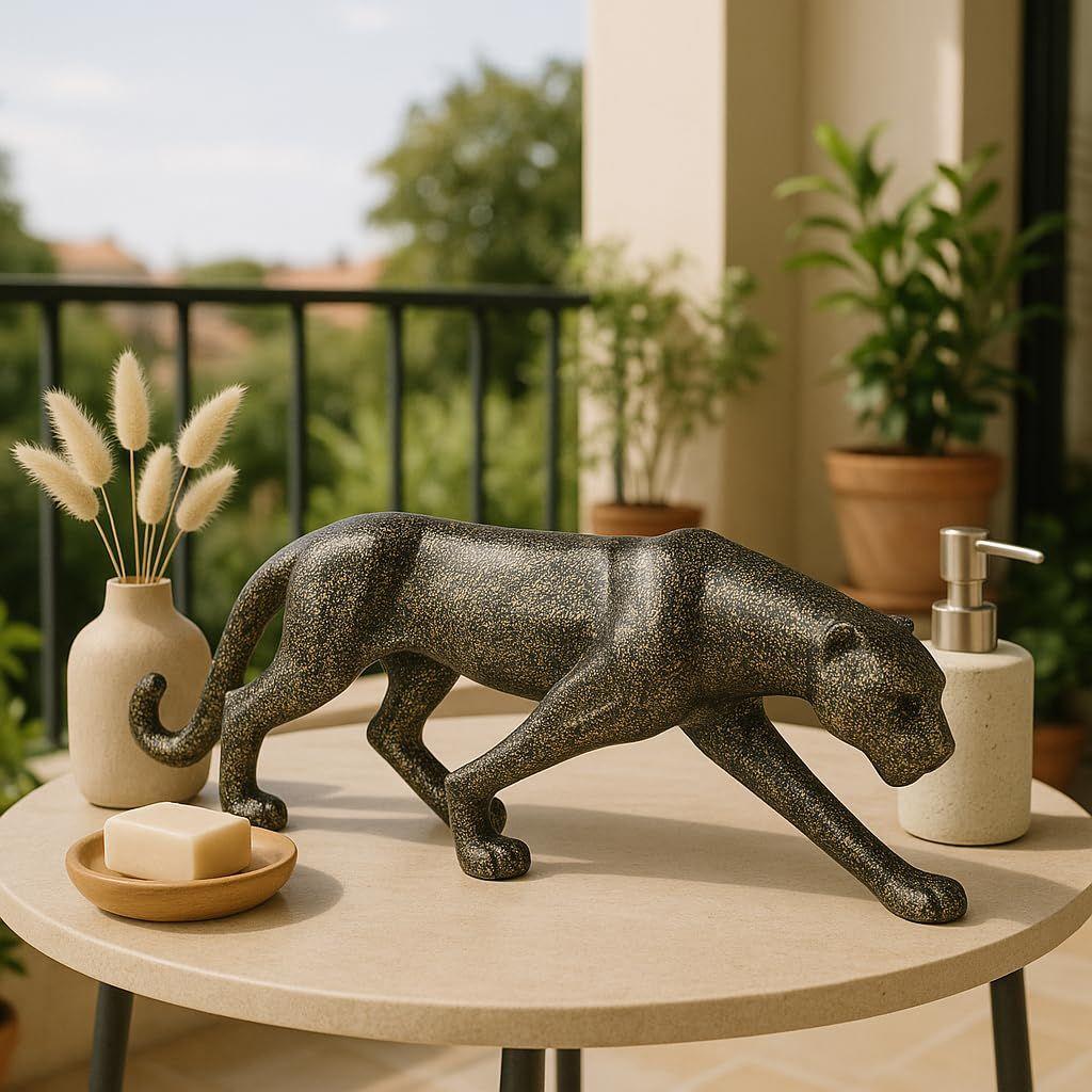 Beautiful Leopard Statue for Home Decor (Pack of 1, Dark Brown)