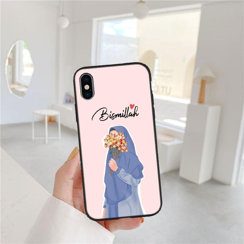 FM32 Muslim Girls Hijab Text Soft Shell Phone Case for Redmi Note 10 11 12 Pro Max 10S 10C 10T 11A 11S 12S 12C