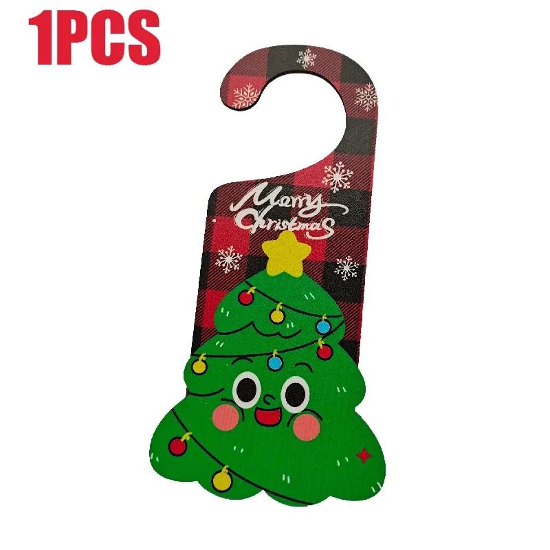 2025 New Christmas Decorations Paper Door Hanging Santa Elk Party Decoration Props Door Sign Door Handle Hangings Decoration