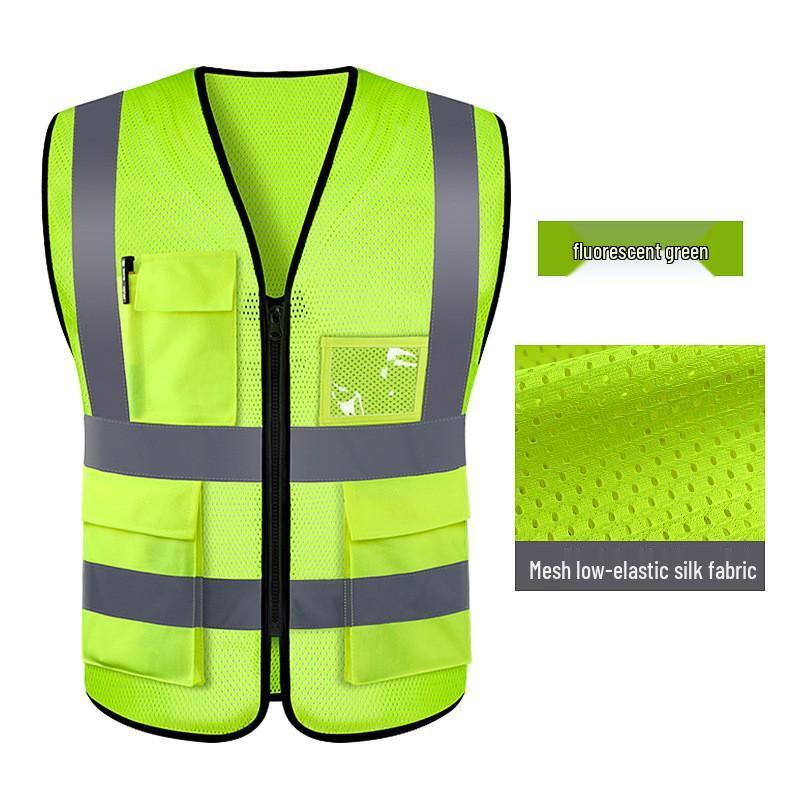Multi-Pocket Reflective Safety Vest for Construction and Traffic Duty
