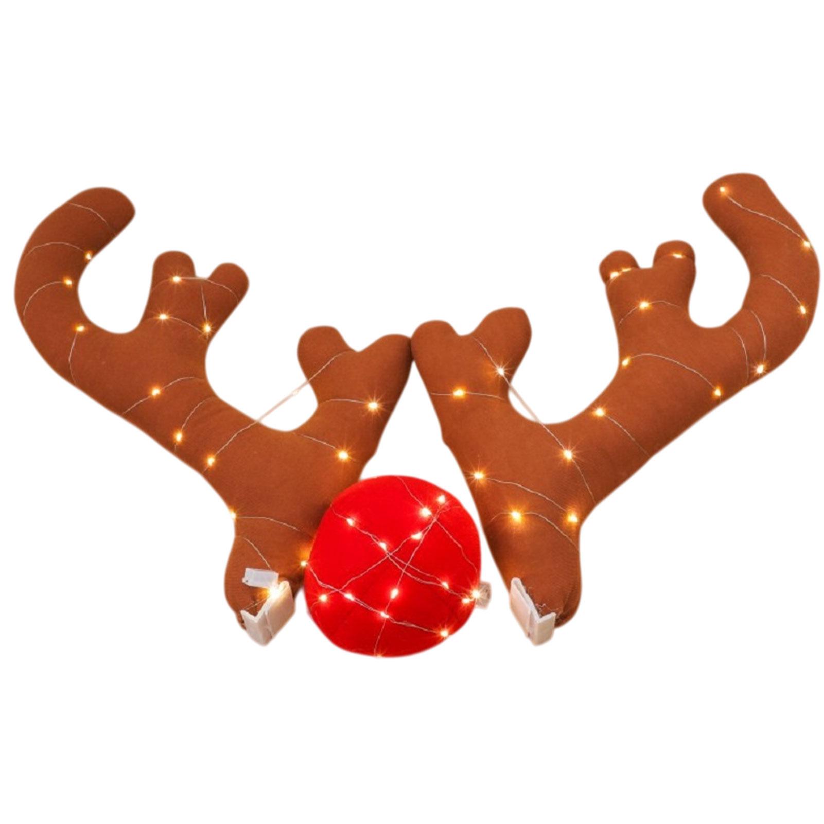 

Christmas Car Decoration Deer Horn Christmas Deer Horn Car Kit Car Christmas Gift Set Car Accessories Decoration Pendant brown