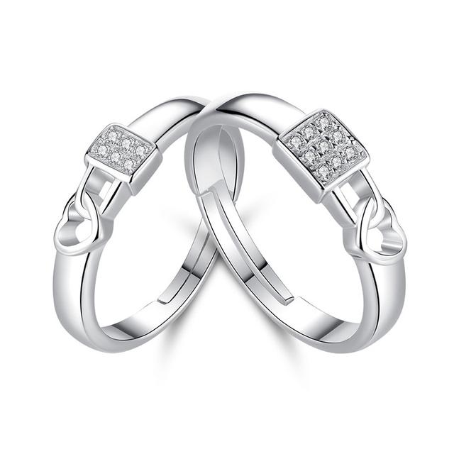 Classic Couple Rings for Men Women CZ Stone Trendy Wedding Lovers' Ring Jewelry Romantic Valentine's Day Present Ring Accessory