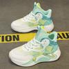 Children's basketball shoes spring and autumn boys high-top sports shoes 2025 mesh white shoes medium and older children's breathable running shoes